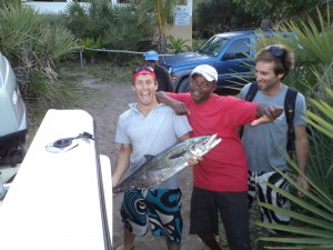 Kelly got his first couta and cobia on this trip...cheered on by an ecstatic Jimmo (the hotshot local), and Vinnie Cook