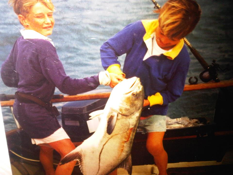 Tagging and releasing garrick off Umzimkulu River mouth in 1987