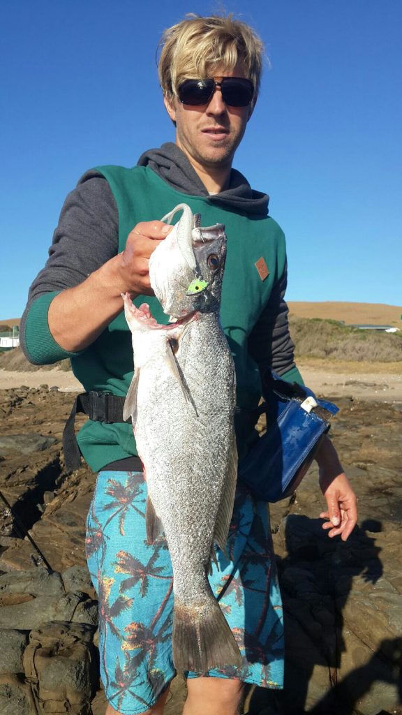 Simon fish and his first cast MYDO caught kob in The Transkei