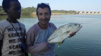 Victor and Sean Greenspot Kingfish in the Umzimkulu