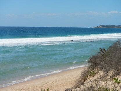 The literally private beach out front of Tofo Earth Lodge offers seclusion and safe bathing...and fish to catch!