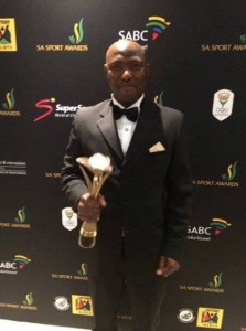 Sandile “Cyril” Mqadi and his trophy