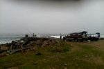 Rudi Smit fights a garrick at the block in Port Shepstone