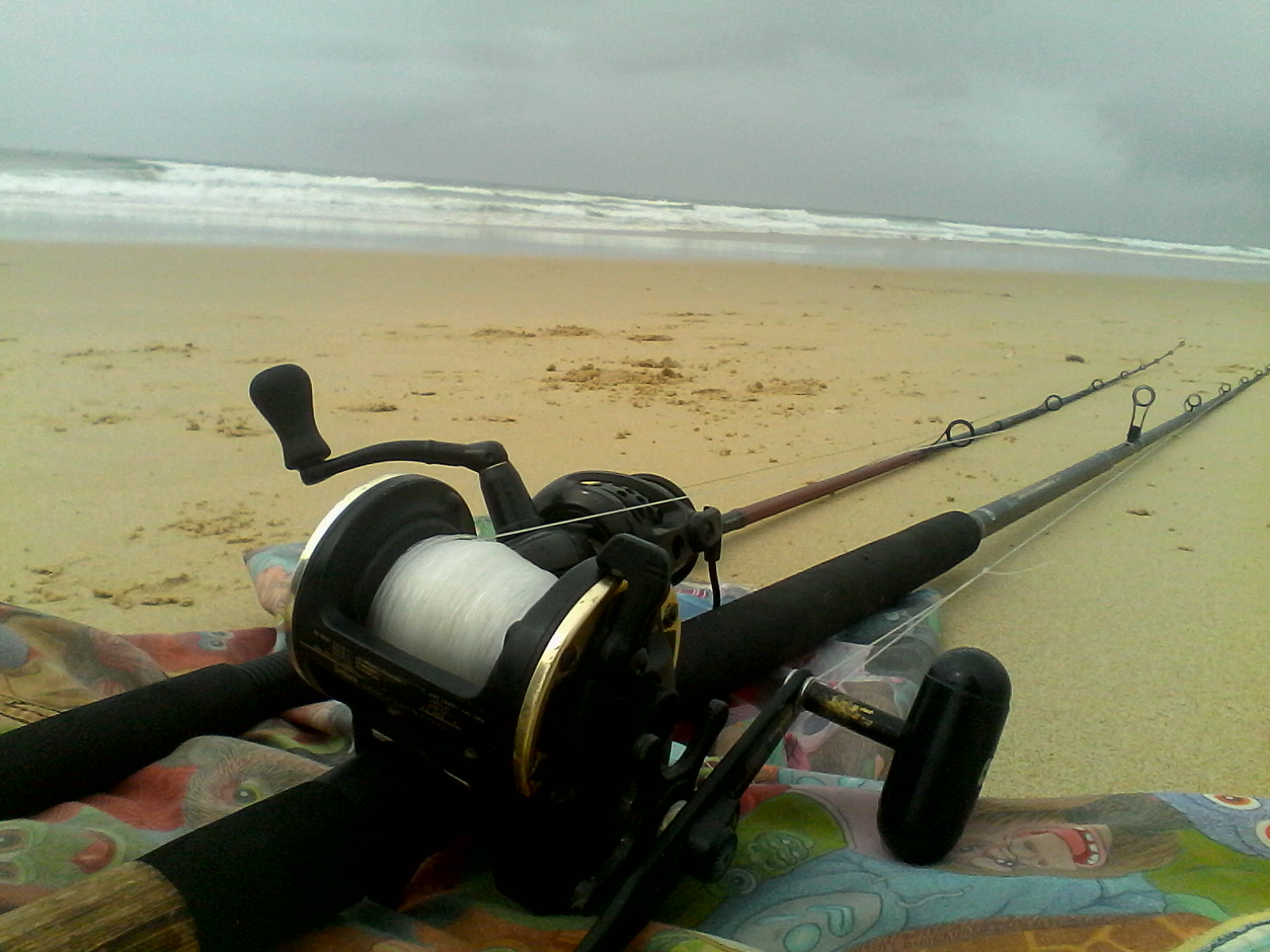 Spinning for gamefish from the beach in Jeffreys Bay, South Africa