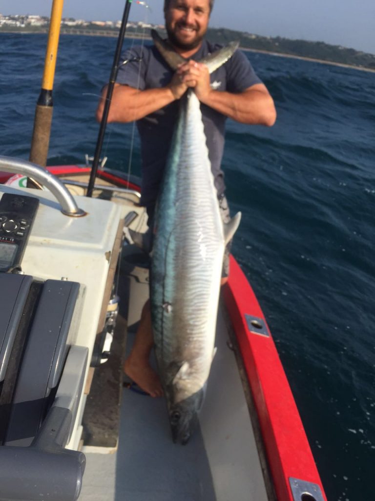 Marc Lange and Koos Viviers fish together a lot and have had an amazing run the past few years. Here is Marc with another crocodile couta, this one 32kgs at the scale.