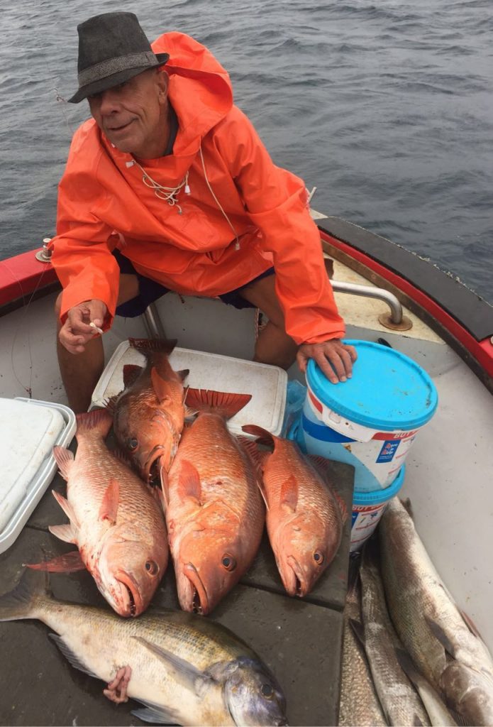 Koos Viviers and his prize catch of rock salmon taken off Port Shepstone