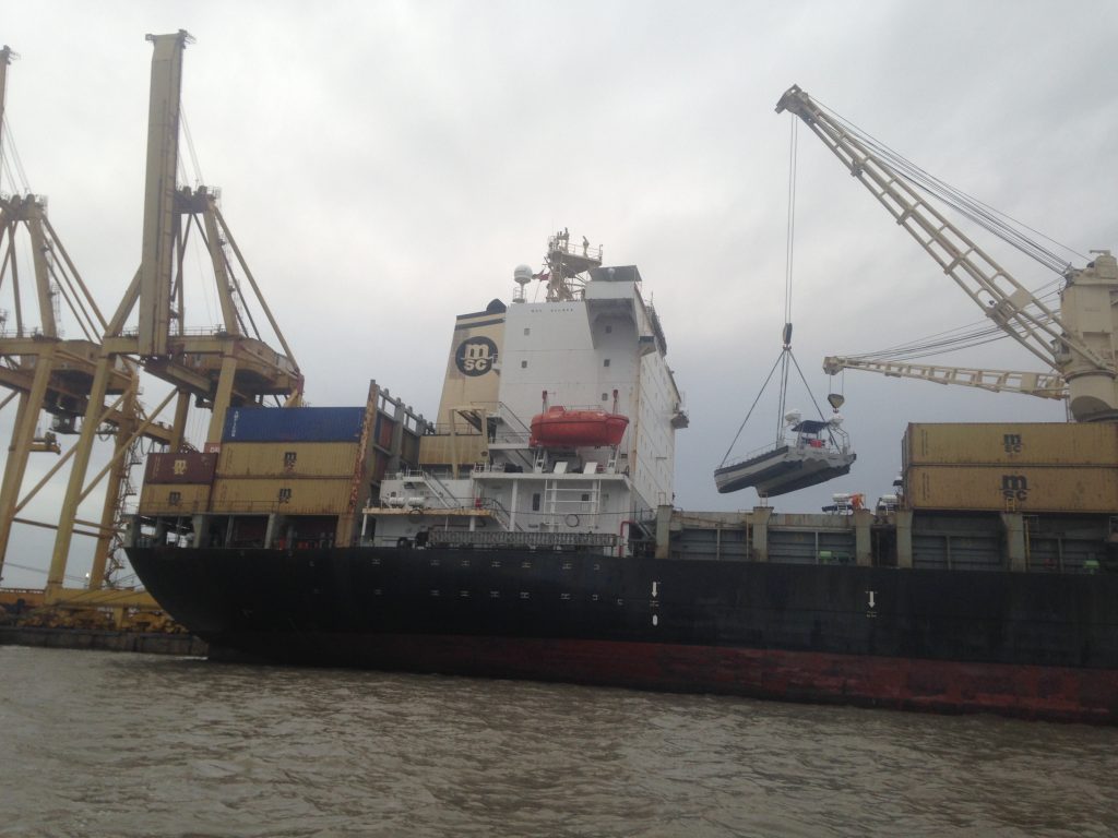 Maputo to Pomene starting here in the Port of Maputo