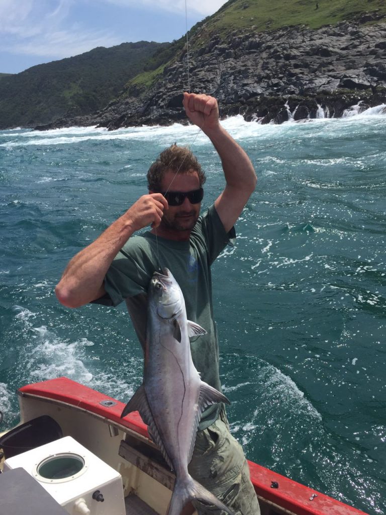 Karl with a live bait caught garrick just south of Mgazana