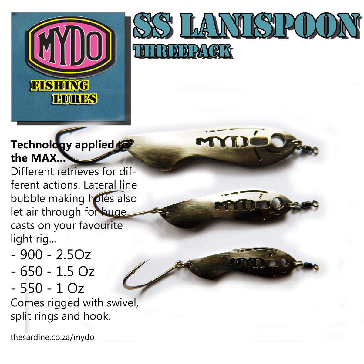 MYDO SS Lanispoon Three Pack 550. 650 and 900