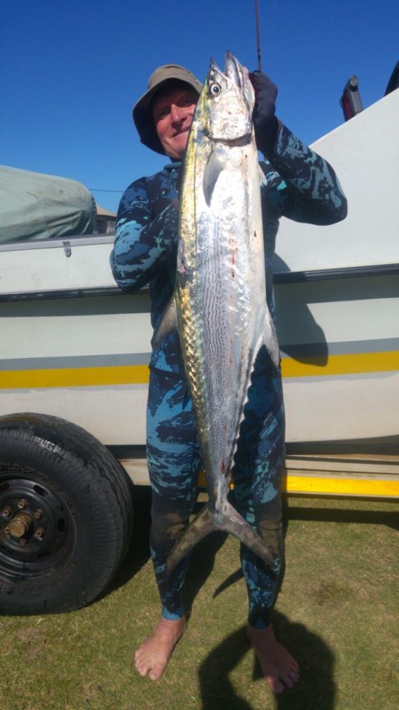 Spinning for gamefish from the beach in Jeffreys Bay, South Africa