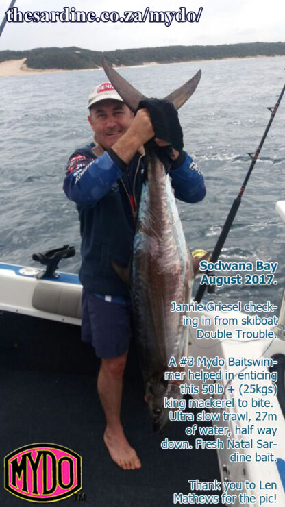 Jannie Griesel with his Mydo caught couta at Sodwana this last weekend.