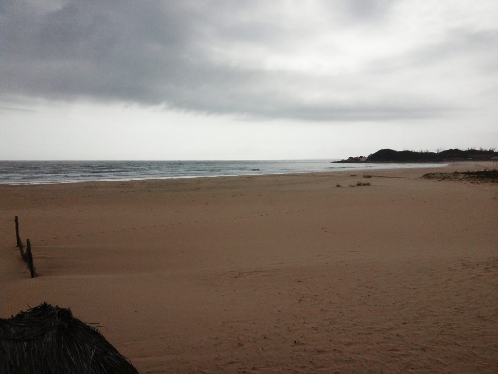 The view to Tofo Point on a pleasant overcast day