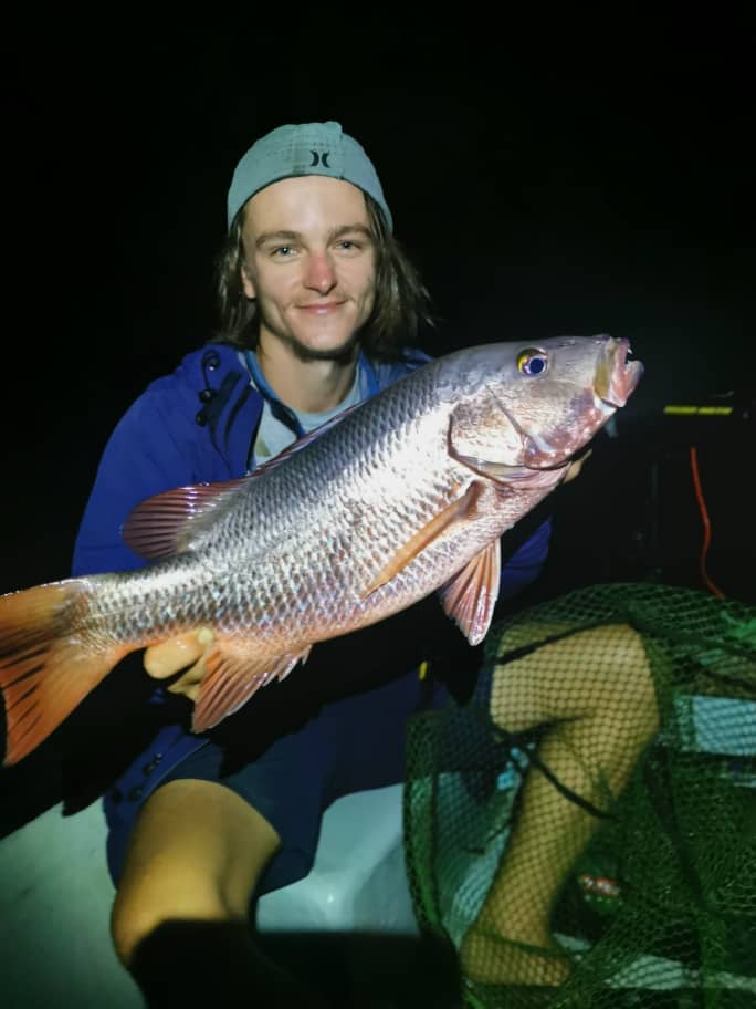 Caleb with his prize estuary gamefish the Rock Salmon aka Magrove Jack