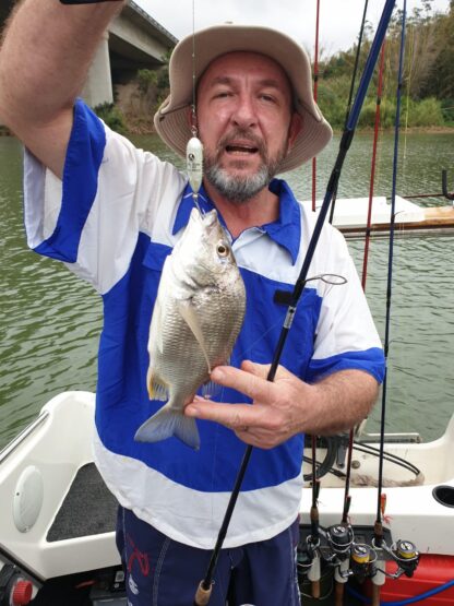 Chris Leppan and his surface lure caught perch