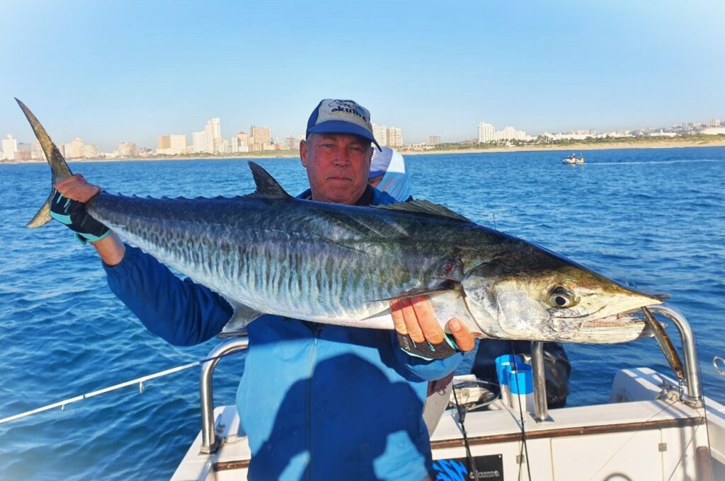 Lionel Crow knows all about the big fish off Durban right now. This couta ate a hard bait too!