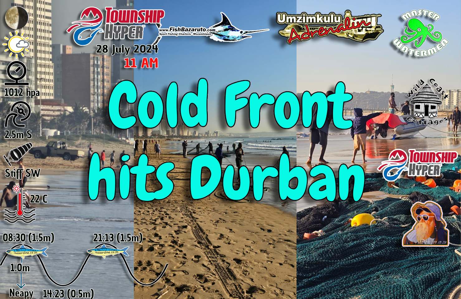 Cold Front hits Durban 11AM 28 July 2024