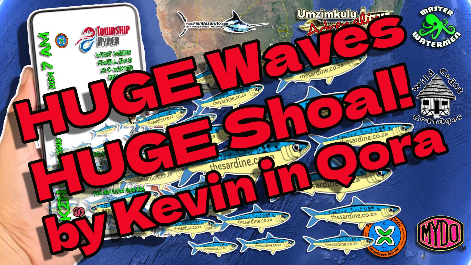 HUGE Waves and HUGE Shoal of SARDINES by Kevin in Qora PM Report 8 July 2024