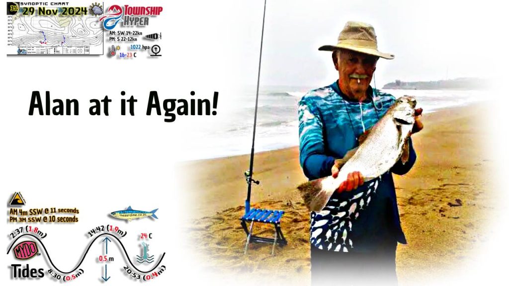 Hot Summer: Alan at it Again with another Kob at the SandSpit November 2024