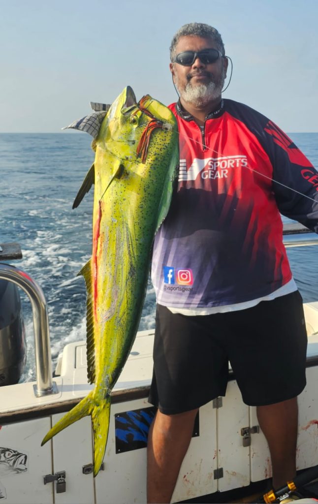 Novi with the second bull dorado on the boat in two days