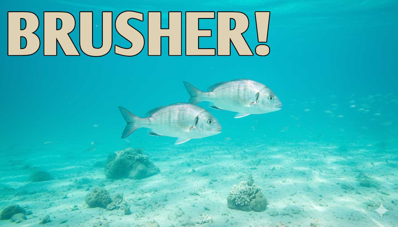 Brusher, puffer, blacktail, white shark