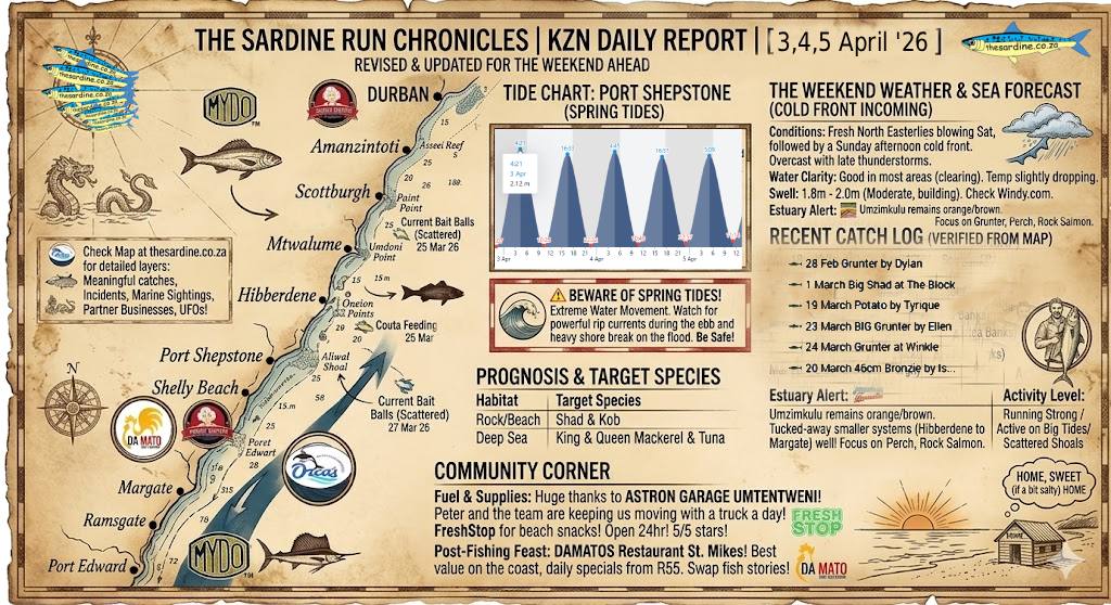 Easter Weekend Weather and Water #kzn #ocean #conditions #fishing #surfing #diving
